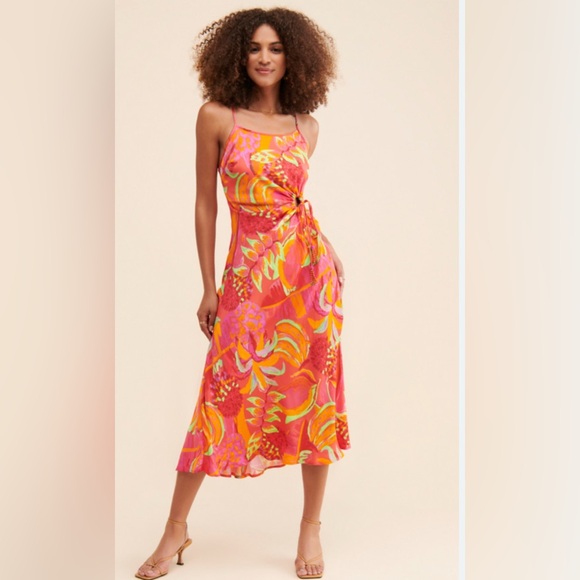 Farm Rio fruit brush cutout midi dress NWT - Picture 8 of 10